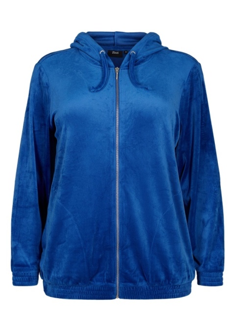 ZIZZI NIEBIESKA WELUROWA ROZPINANA BLUZA KAPTUR 156F ZIZZI NIEBIESKA WELUROWA ROZPINANA BLUZA KAPTUR 156F