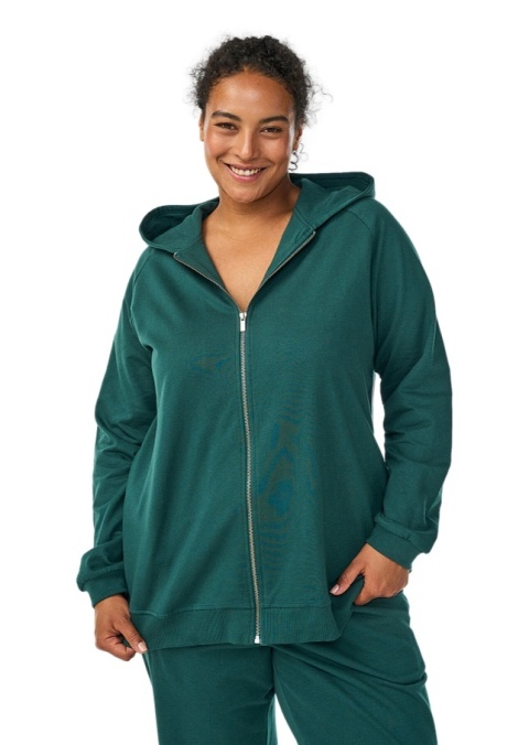 ZIZZI BAWEŁNIANA TURKUSOWA BLUZA Z KAPTUREM NADRUK 093A ZIZZI BAWEŁNIANA TURKUSOWA BLUZA Z KAPTUREM NADRUK 093A