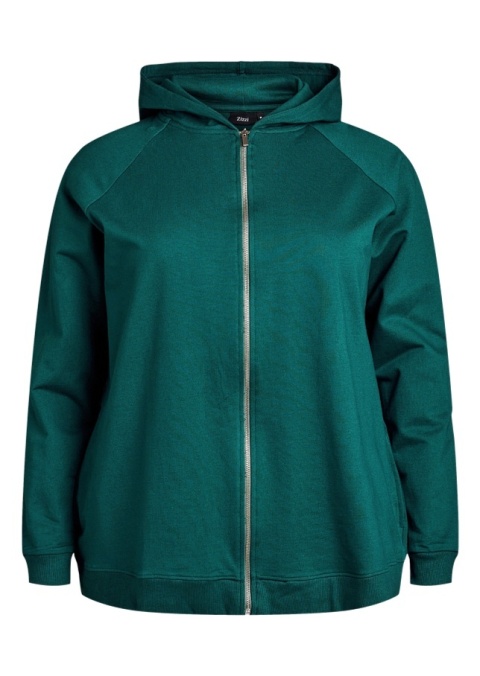 ZIZZI BAWEŁNIANA TURKUSOWA BLUZA Z KAPTUREM NADRUK 093A ZIZZI BAWEŁNIANA TURKUSOWA BLUZA Z KAPTUREM NADRUK 093A