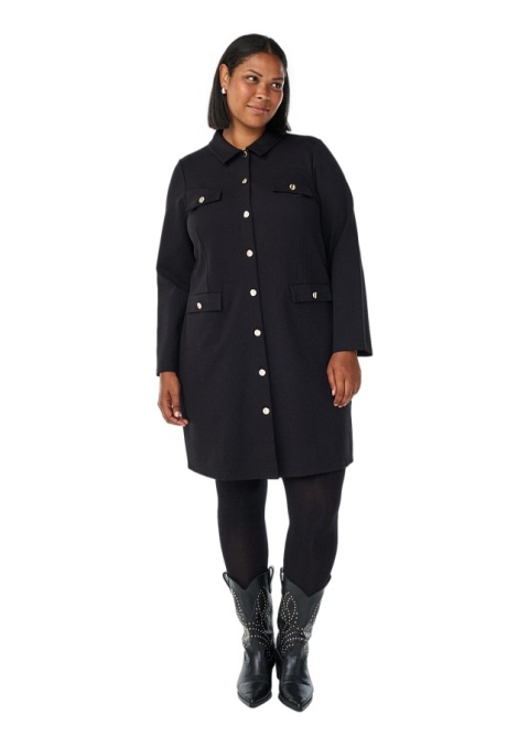 ZIZZI ELEGANCKA CZARNA TUNIKA KIESZENIE 283B