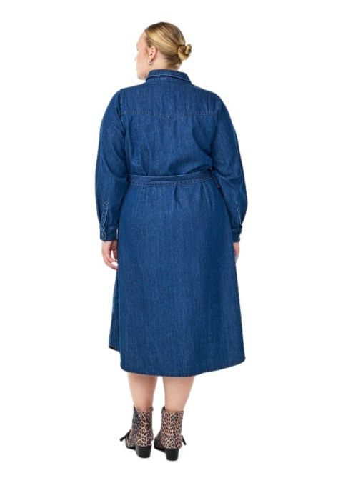 ZIZZI DŁUGA GRANATOWA JEANSOWA SUKIENKA PASEK 149B