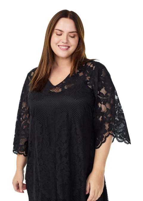 ZIZZI PIĘKNA CZARNA SUKIENKA KORONKA 066B