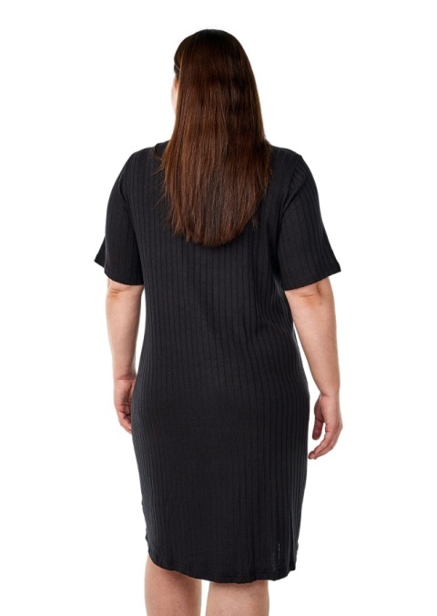 ZIZZI CZARNA DZIANINOWA SUKIENKA PRĄŻKOWANA GUZIKI 683A