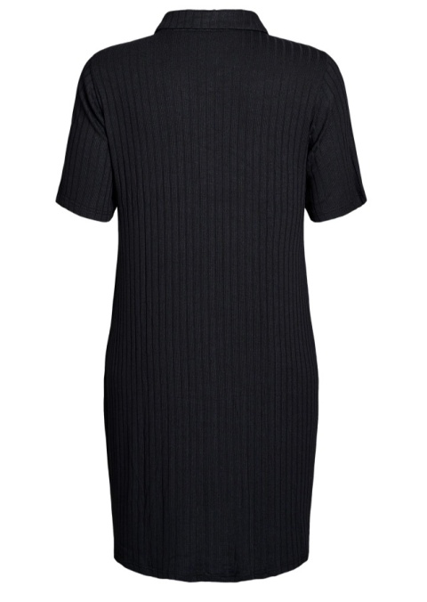 ZIZZI CZARNA DZIANINOWA SUKIENKA PRĄŻKOWANA GUZIKI 683A