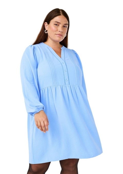 ZIZZI UROCZA BŁĘKITNA SUKIENKA BUFKI DETALE 054A