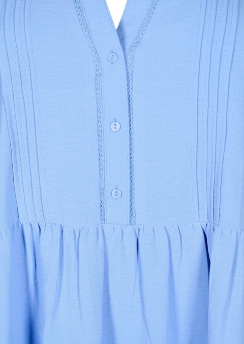 ZIZZI UROCZA BŁĘKITNA SUKIENKA BUFKI DETALE 054A