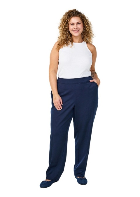 ZIZZI GRANATOWE ELEGANCKIE SPODNIE WYSOKI STAN 562B