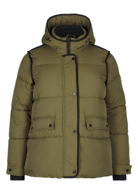 ZIZZI KRÓTKA ZIELONA KURTKA PUCHOWA DETALE 381B