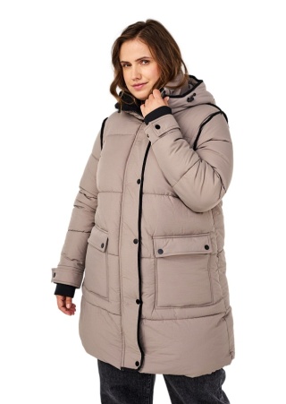 ZIZZI BEŻOWA PUCHOWA KURTKA ZIMA DETALE 381A