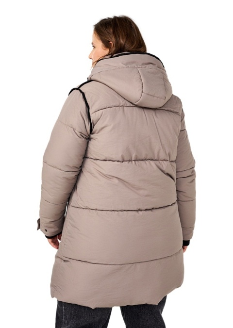 ZIZZI BEŻOWA PUCHOWA KURTKA ZIMA DETALE 381A