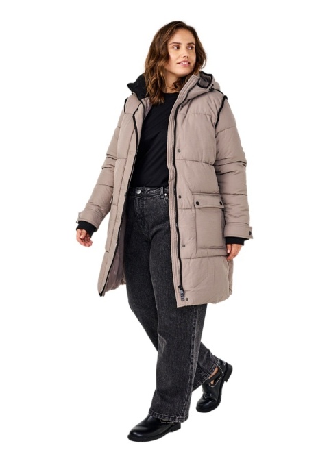ZIZZI BEŻOWA PUCHOWA KURTKA ZIMA DETALE 381A