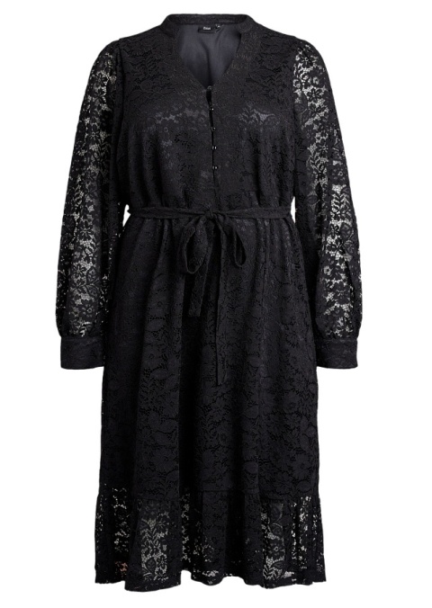 ZIZZI ELEGANCKA CZARNA SUKIENKA KORONKOWA 401A