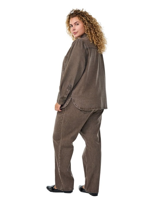 ZIZZI BRĄZOWE SPODNIE JEANSY PROSTA NOGAWKA BAWEŁNA 096A