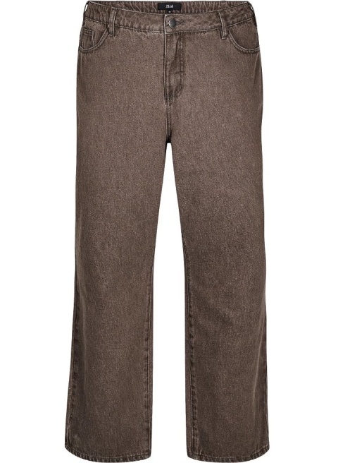 ZIZZI BRĄZOWE SPODNIE JEANSY PROSTA NOGAWKA BAWEŁNA 096A