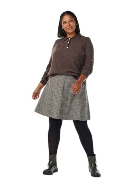 ZIZZI BRĄZOWY SWETER BLUZKA DZIANINA Z KOŁNIERZYKIEM 533A