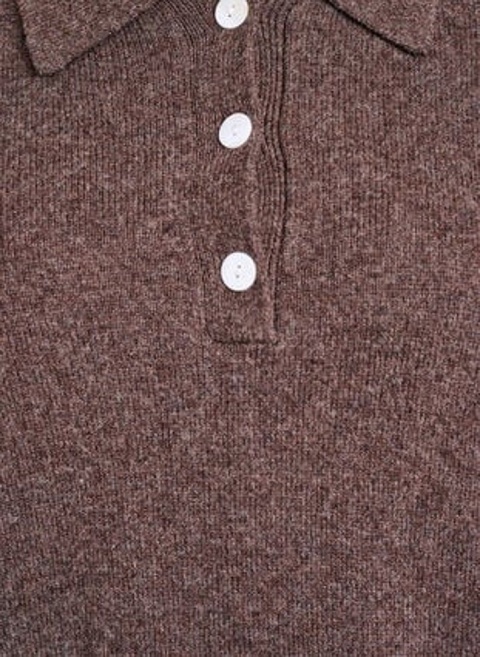 ZIZZI BRĄZOWY SWETER BLUZKA DZIANINA Z KOŁNIERZYKIEM 533A