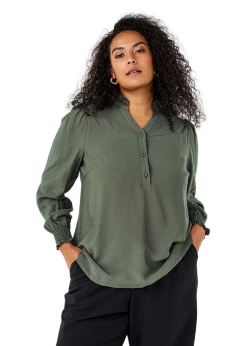 ZIZZI ZIELONA BLUZKA Z KOŁNIERZYKIEM 430A