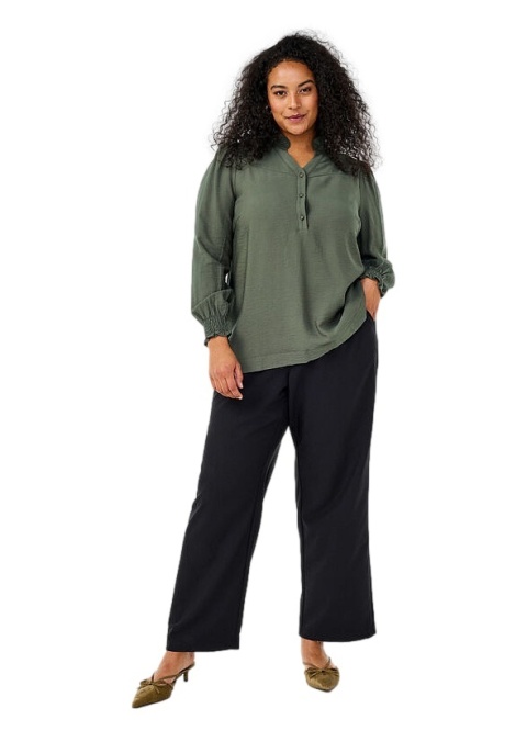 ZIZZI ZIELONA BLUZKA Z KOŁNIERZYKIEM 430A