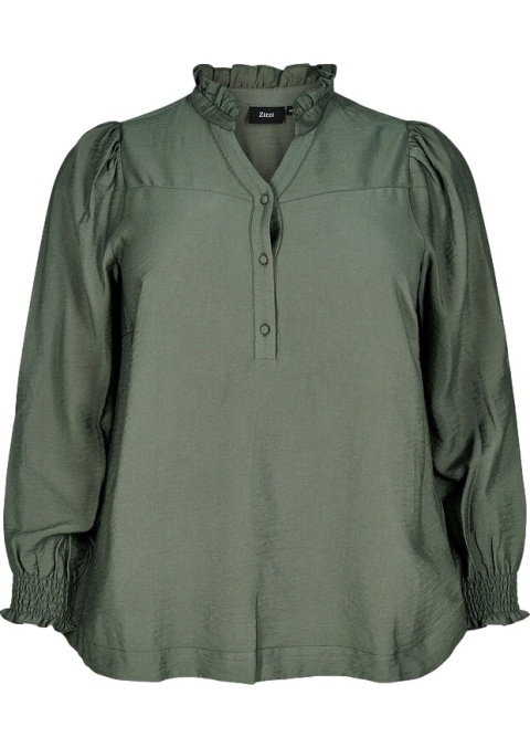 ZIZZI ZIELONA BLUZKA Z KOŁNIERZYKIEM 430A