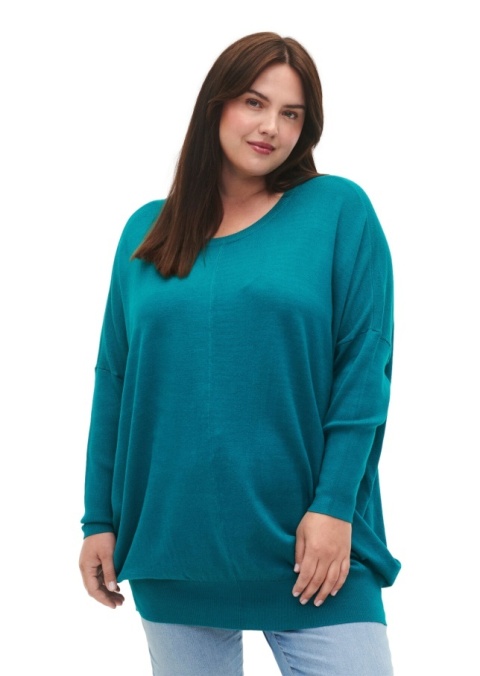 ZIZZI CUDOWNA TURKUSOWA TUNIKA DZIANINA 099A