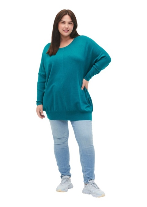 ZIZZI CUDOWNA TURKUSOWA TUNIKA DZIANINA 099A