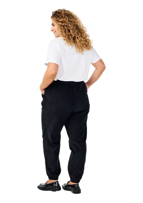 ZIZZI CZARNE LUŹNE SZTRUKSOWE SPODNIE GUMKA 541A