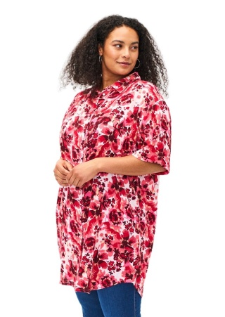 ZIZZI DŁUGA KOSZULA TUNIKA KWIATY BAWEŁNA 064B