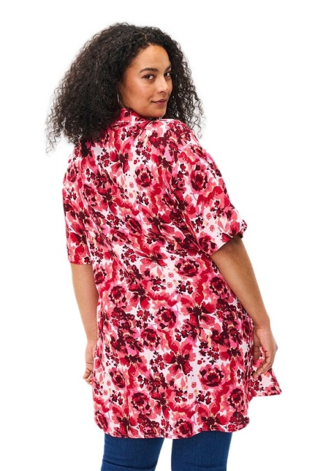 ZIZZI DŁUGA KOSZULA TUNIKA KWIATY BAWEŁNA 064B