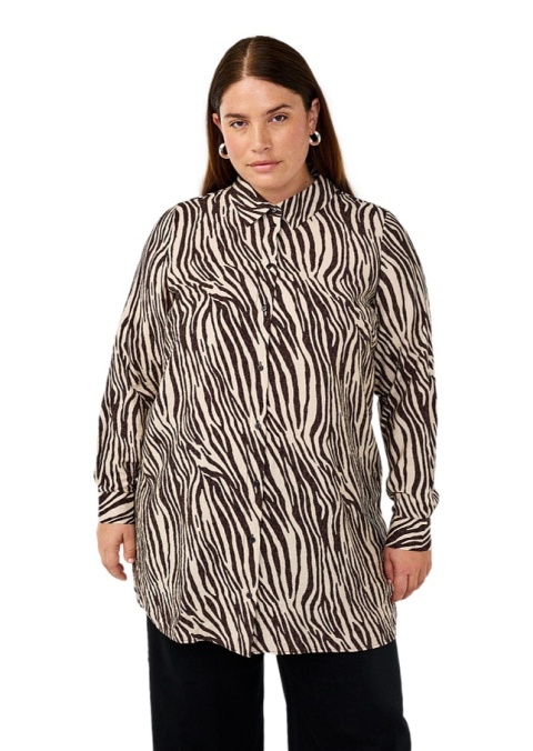 ZIZZI DŁUGA KOSZULA TUNIKA ZEBERKA WISKOZA 599I