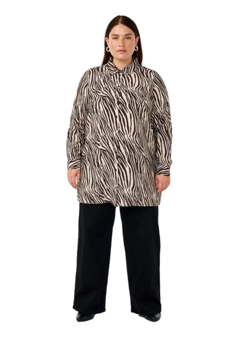 ZIZZI DŁUGA KOSZULA TUNIKA ZEBERKA WISKOZA 599I