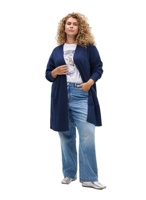 ZIZZI DZIANINOWY GRANATOWY KARDIGAN 176B