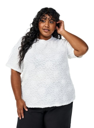 ZIZZI ELEGANCKA BIAŁA BLUZKA Z KRÓTKIM RĘKAWEM WZÓR 150A