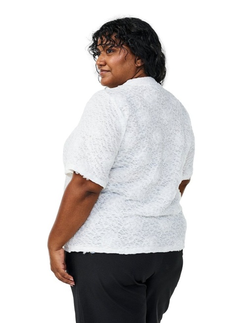 ZIZZI ELEGANCKA BIAŁA BLUZKA Z KRÓTKIM RĘKAWEM WZÓR 150A