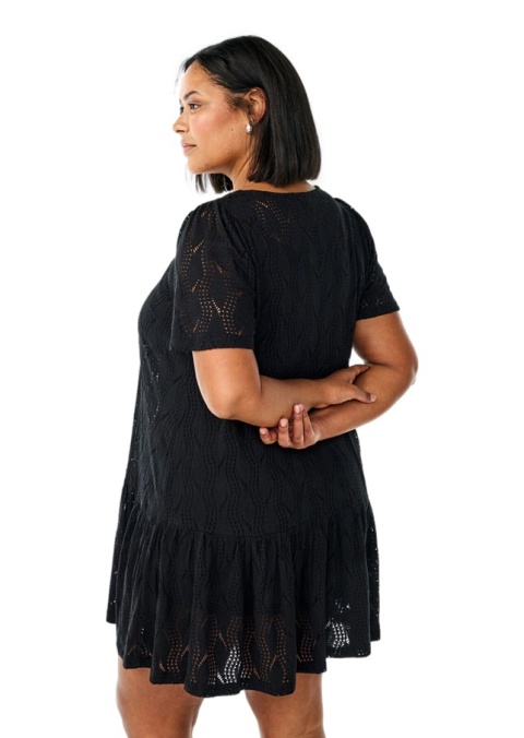 ZIZZI ELEGANCKA CZARNA SUKIENKA AŻUR 049A