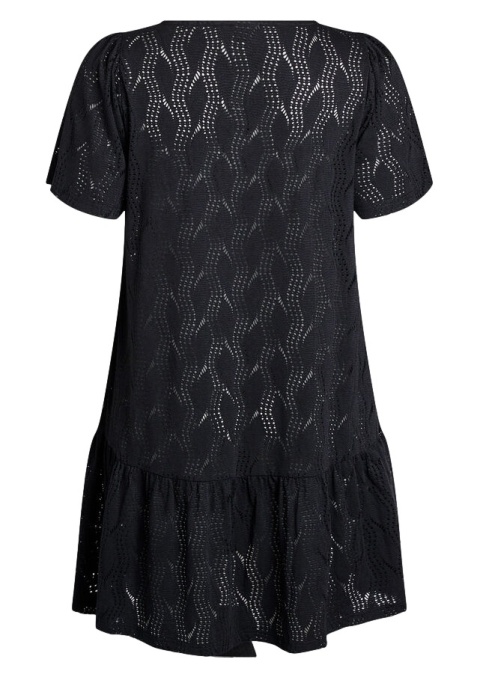 ZIZZI ELEGANCKA CZARNA SUKIENKA AŻUR 049A