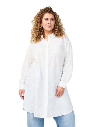 ZIZZI ELEGANCKA TUNIKA KOSZULA WZÓR HAFT 375B