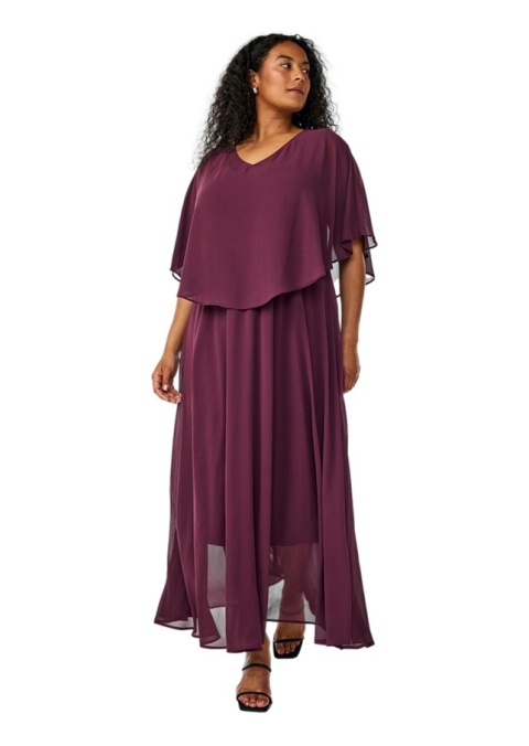 ZIZZI ELEGANCKA FIOLETOWA SUKIENKA MAXI 912A