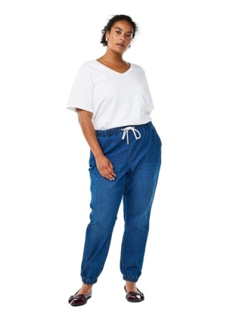 ZIZZI JEANSOWE CIEMNE NIEBIESKIE SPODNIE JOGGERY 066B