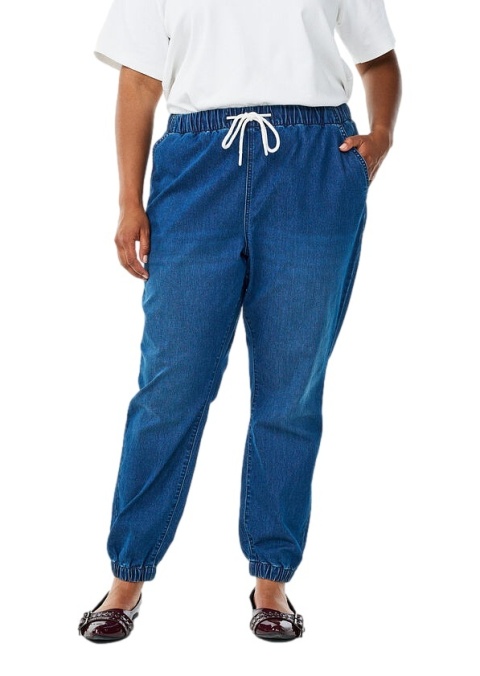 ZIZZI JEANSOWE CIEMNE NIEBIESKIE SPODNIE JOGGERY 066B