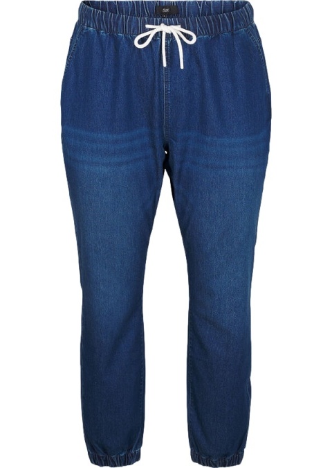 ZIZZI JEANSOWE CIEMNE NIEBIESKIE SPODNIE JOGGERY 066B