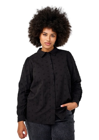 ZIZZI KLASYCZNA CZARNA KOSZULA BAWEŁNA WZÓR 533A