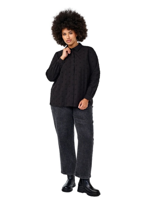 ZIZZI KLASYCZNA CZARNA KOSZULA BAWEŁNA WZÓR 533A