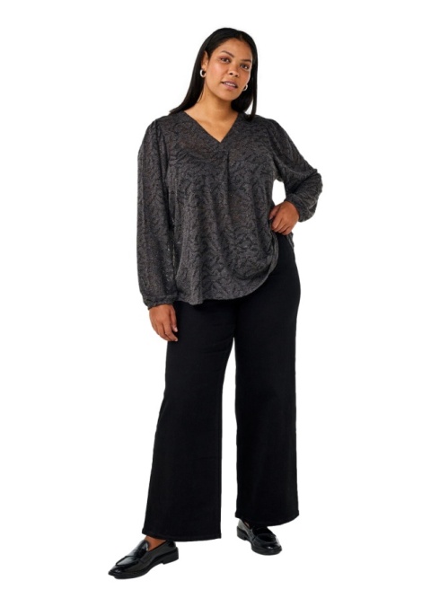 ZIZZI ELEGANCKA SZARA BLUZKA BROKAT WZÓR 422A