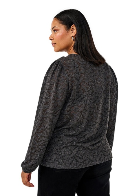 ZIZZI ELEGANCKA SZARA BLUZKA BROKAT WZÓR 422A