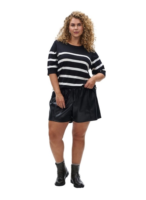 ZIZZI MODNY CZARNY SWETER BLUZKA PASKI 480B