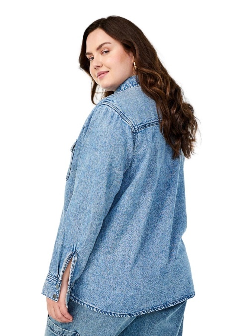 ZIZZI NIEBIESKA JEANSOWA KOSZULA KIESZENE 085A ZIZZI NIEBIESKA JEANSOWA KOSZULA KIESZENE 085A