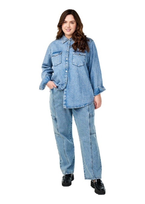 ZIZZI NIEBIESKA JEANSOWA KOSZULA KIESZENE 085A ZIZZI NIEBIESKA JEANSOWA KOSZULA KIESZENE 085A