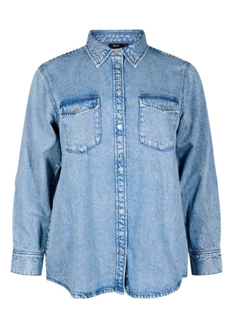 ZIZZI NIEBIESKA JEANSOWA KOSZULA KIESZENE 085A ZIZZI NIEBIESKA JEANSOWA KOSZULA KIESZENE 085A