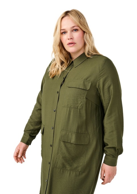 ZIZZI PIĘKNA DŁUGA ZIELONA SUKIENKA KIESZENIE 247B