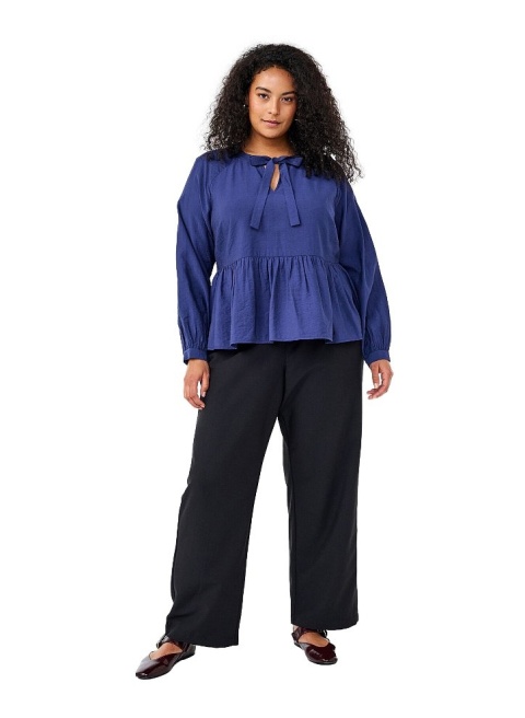 ZIZZI PIĘKNA GRANATOWA BLUZKA Z BASKINKĄ 283B